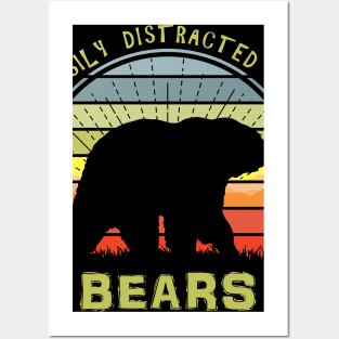 Easily Distracted By Bears Sunset Posters and Art